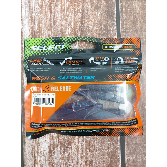 Силікон Select Victim V-Tail 4" #128 (5 шт / уп), Довжина силікону: 4.0" (10.16 см), Колір силікону: 128, фото , изображение 4