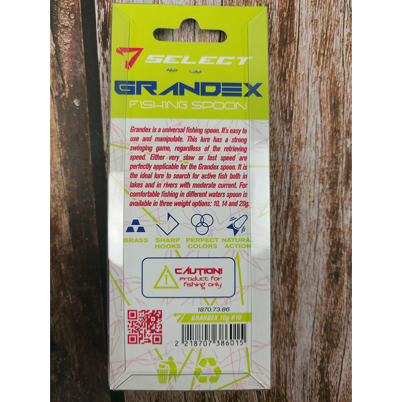 Блешня Select Grandex 10.0g 63mm #10, Вага блешні: 10г, Колір блешні: 10, фото , изображение 3