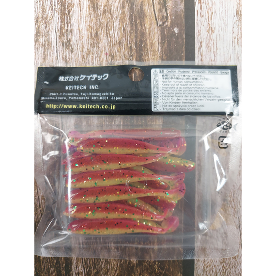 Силикон Keitech Easy Shiner 2" (12 шт/уп), цвет: ea#18 mystic lime chart, Длина силикона: 2" (5.1 см), Расцветка силикона: EA#18 Mystic Lime Chart, фото , изображение 4