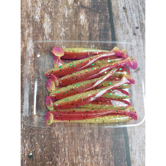 Силикон Keitech Easy Shiner 2" (12 шт/уп), цвет: ea#18 mystic lime chart, Длина силикона: 2" (5.1 см), Расцветка силикона: EA#18 Mystic Lime Chart, фото , изображение 5