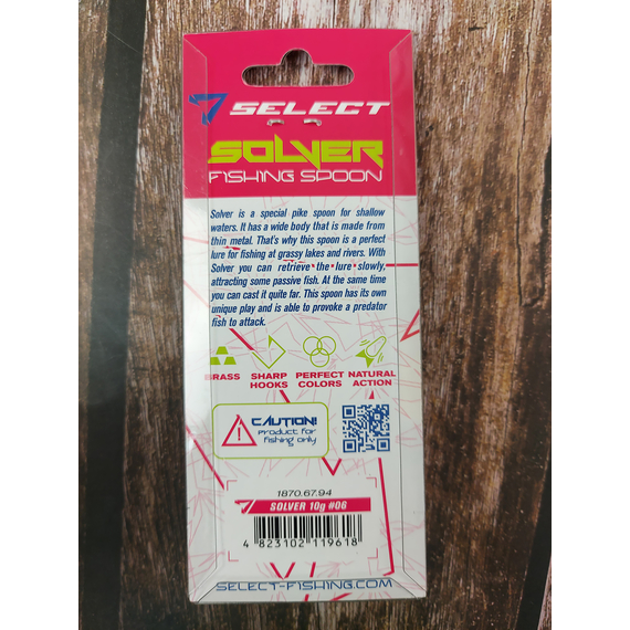Блешня Select Solver 10.0g 71mm #06, Вага блешні: 10г, Колір блешні: 06, фото , изображение 4