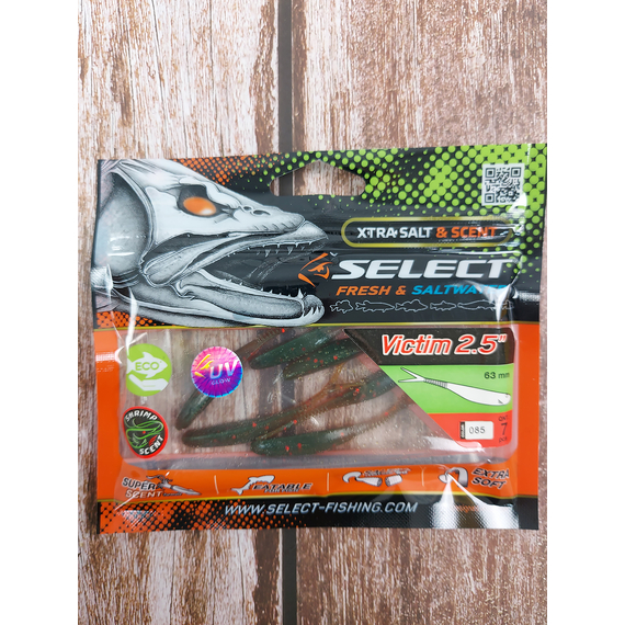 Силікон Select Victim V-Tail 2.5" #085 (7 шт / уп), Довжина силікону: 2.5" (6.1 см), Колір силікону: 085, фото , изображение 3