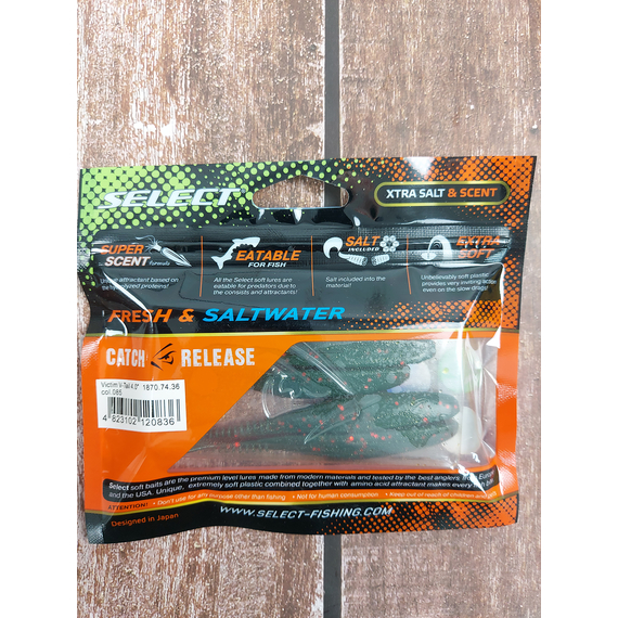 Силікон Select Victim V-Tail 4" #085 (5 шт / уп), Довжина силікону: 4.0" (10.16 см), Колір силікону: 085, фото , изображение 4