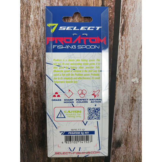 Блешня Select ProAtom 8.0g 54mm #01, Вага блешні: 8г, Колір блешні: 01, фото , изображение 4