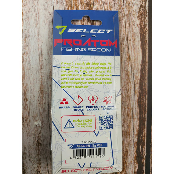 Блешня Select ProAtom 12.0g 59mm #02, Вага блешні: 12г, Колір блешні: 02, фото , изображение 4