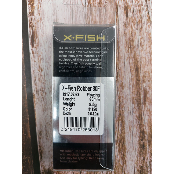 Воблер X-Fish Robber 80F 80mm 9.5g #120 (0.5-1.0m), Размер/Вес: 80mm/9.5g, Цвет воблера: 120, фото , изображение 4