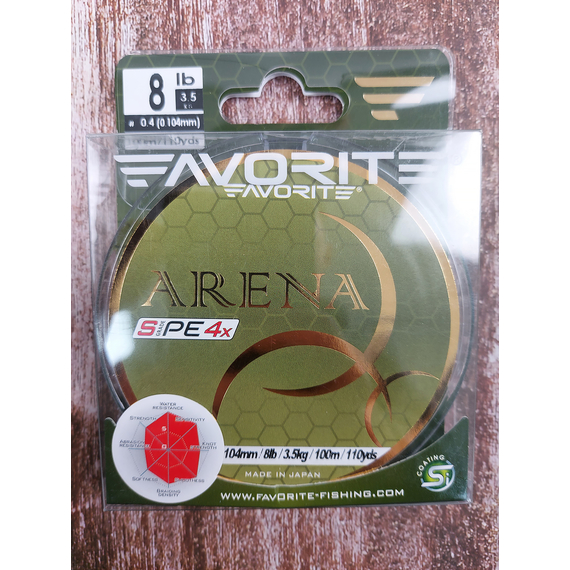 Шнур Favorite Arena PE 4x 100m (silver gray) #0.4/0.104mm 8lb/3.5kg, Діаметр: #0.4/0.104mm, Розмотування: 100m, Колір: серый, фото , изображение 2