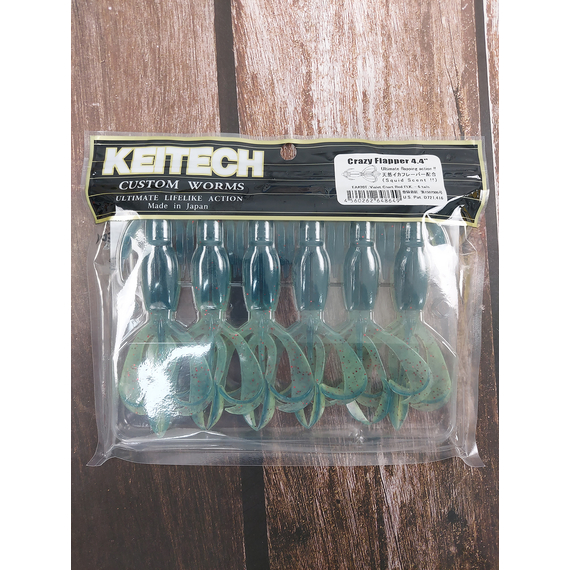 Силикон Keitech Crazy Flapper 4.4" (6 шт/уп), цвет: ea#20 violet chart red fl, Длина силикона: 4.4" (11.2 см), Расцветка силикона: EA#20 Violet Chart Red Fl, фото , изображение 5