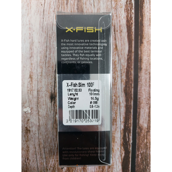 Воблер X-Fish Slim 100F 100mm 16.5g #098 (0.8-1.2m), Размер/Вес: 100mm/16.5g, Цвет воблера: 098, фото , изображение 4
