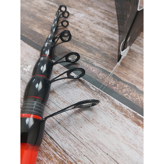 Болонське вудлище Brain Axent Carp X Bolo 4.00m 50-150g для бічного ківка (телескопічне, з кільцями) + чохол та захист на кільця, Довжина: 4m, фото , изображение 9