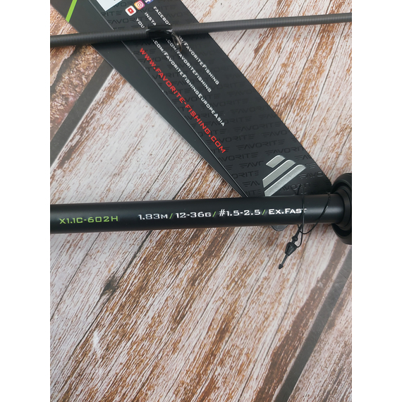 Кастинговий спінінг Favorite X1C X1.1 (2024) 602H 1.83m 12-36g Ex.Fast (спінінг під мультиплікаторну котушку), Модель: 1.83m 12-36g, фото , изображение 6