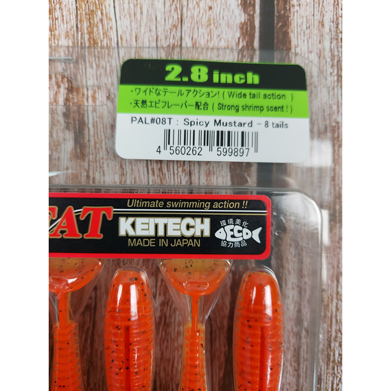 Силікон Keitech Swing Impact FAT 2.8" (8 шт/упак), колір:pal#08 spicy mustard, Довжина силікону: 2.8" (7.1 см), Колір силікону: PAL#08 Spicy Mustad, фото , изображение 4
