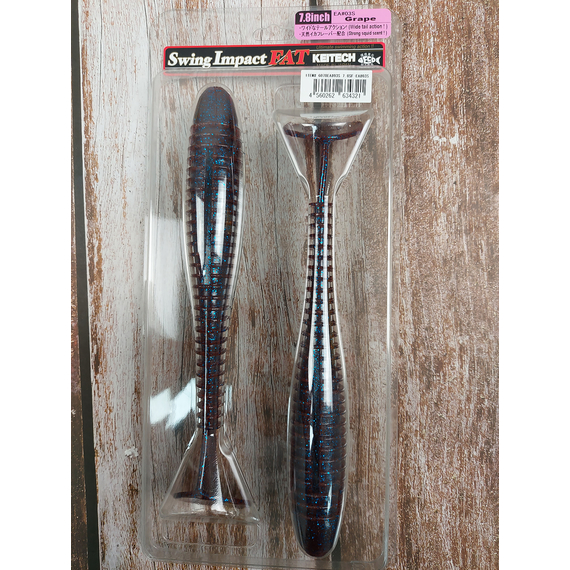 Силикон Keitech Swing Impact FAT 7.8" (2 шт/уп) цвет: ea#03 grape, Длина силикона: 7.8" (19.8 см), Расцветка силикона: EA#03 Grape, фото , изображение 3