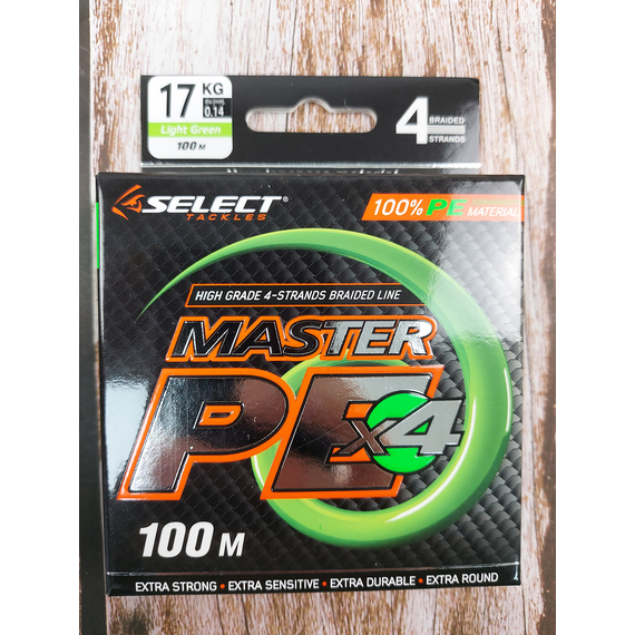 Шнур Select Master PE 100m (салат.) 0.14mm 17kg, Диаметр: 0.14mm, Размотка: 100m, Выберите цвет: салатовый, фото , изображение 6