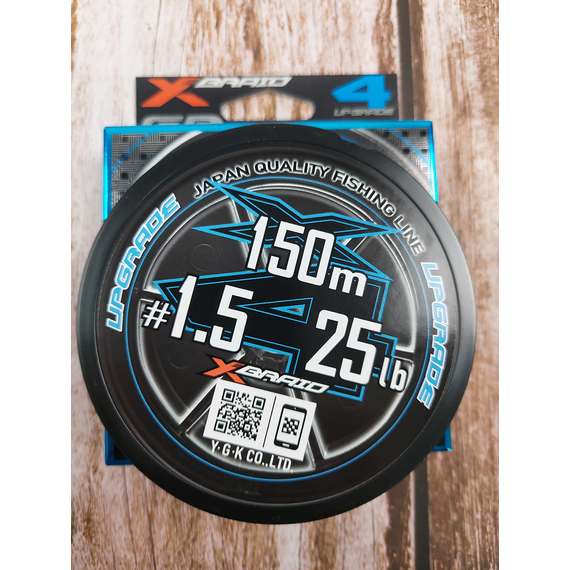 Шнур YGK X-Braid Upgrade X4 150m #1.5/0.205mm 25Lb/11.3kg, Діаметр: #1.5/0.205mm, Розмотування: 150m, фото , изображение 7