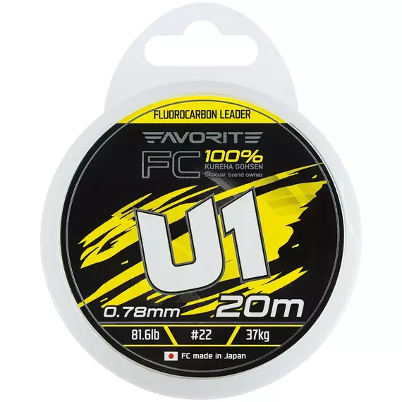 Флюорокарбон Favorite U1 FC 20m #22/0.78mm 81.6lb/37.0kg (Made in Japan), Діаметр: 0.78mm, Розмотування: 20m, фото , изображение 2