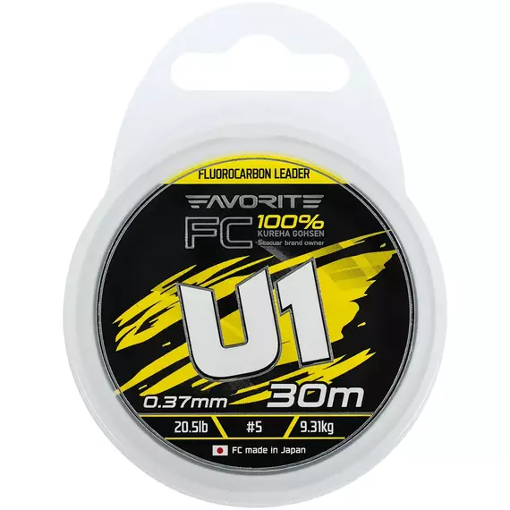 Флюорокарбон Favorite U1 FC 30m #5.0/0.37mm 20.5lb/9.31kg, Диаметр: 0.37mm, Размотка: 30m, фото , изображение 2