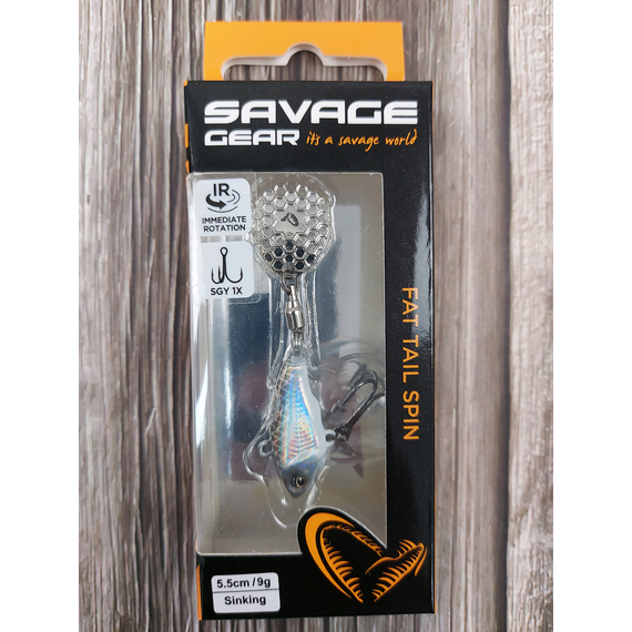 Тейл-спинер Savage Gear Fat Tail Spin 55mm 9.0g White Silver, фото , изображение 2