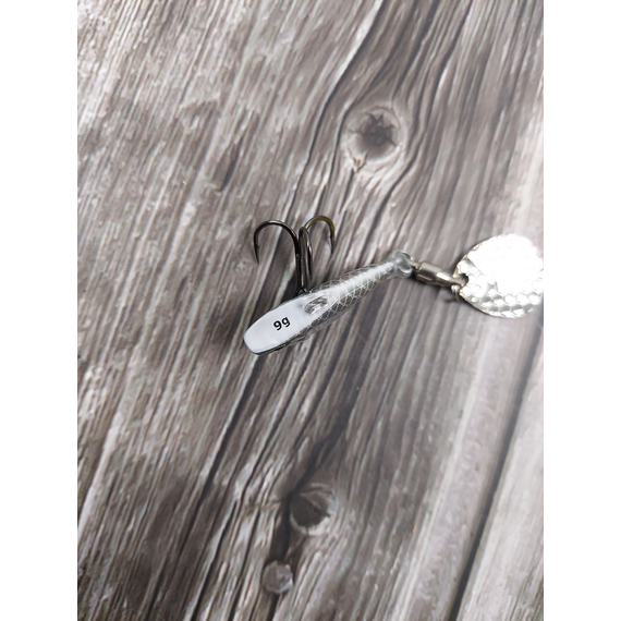 Тейл-спинер Savage Gear Fat Tail Spin 55mm 9.0g White Silver, фото , изображение 5