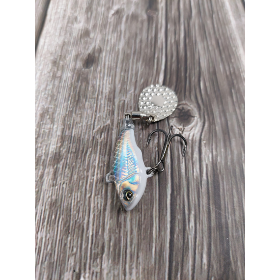 Тейл-спинер Savage Gear Fat Tail Spin 55mm 9.0g White Silver, фото , изображение 6