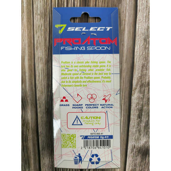 Блешня Select ProAtom 15.0g 65mm #11, Вага блешні: 15г, Колір блешні: 11, фото , изображение 4