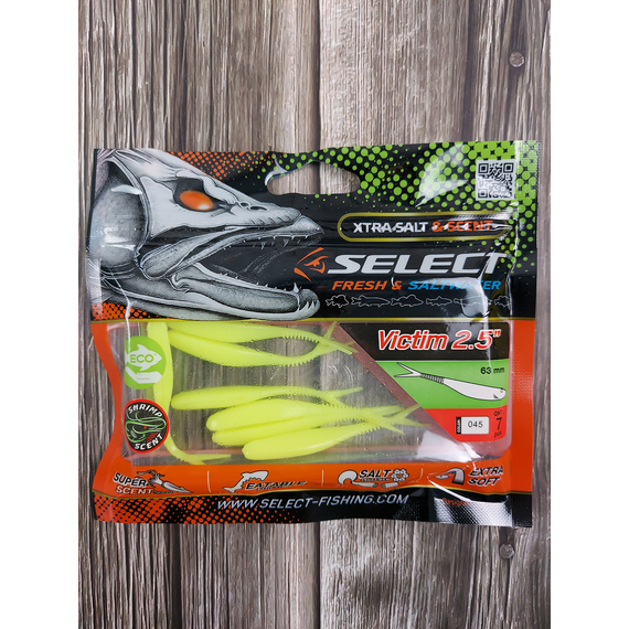 Силікон Select Victim V-Tail 2.5" #045 (7 шт / уп), Довжина силікону: 2.5" (6.1 см), Колір силікону: 045, фото , изображение 3