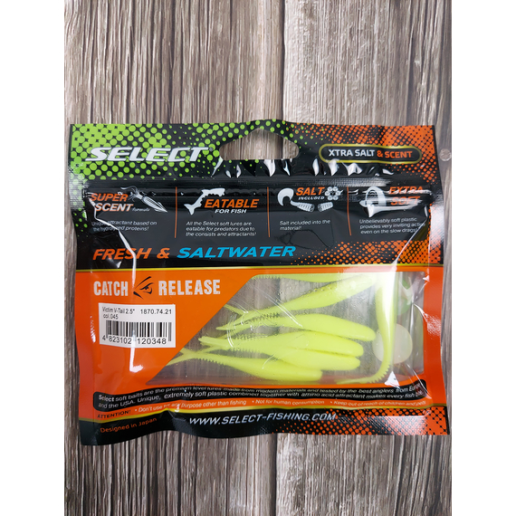 Силікон Select Victim V-Tail 2.5" #045 (7 шт / уп), Довжина силікону: 2.5" (6.1 см), Колір силікону: 045, фото , изображение 4