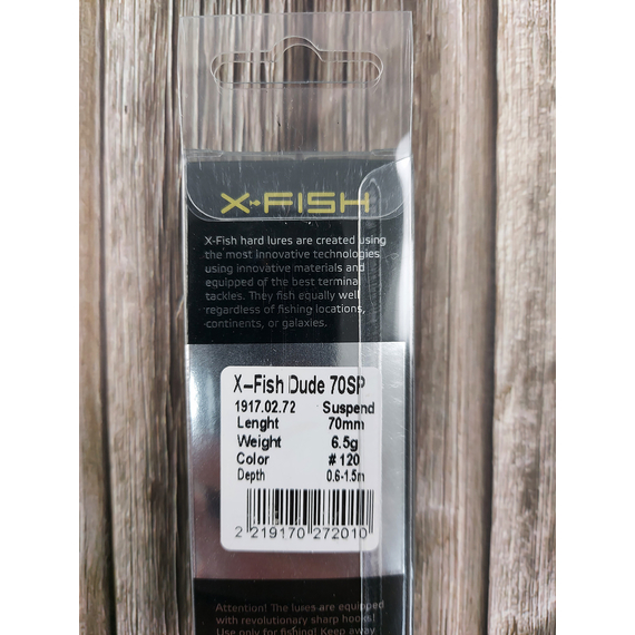Воблер X-Fish Dude 70SP 70mm 6.5g #120 (0.6-1.5m), Розмір/Вага: 70mm/6.5g, Колір воблера: 120, фото , изображение 4