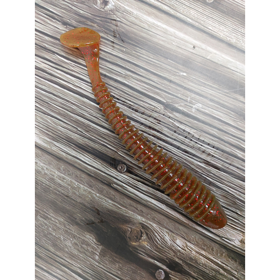 Силікон Keitech Swing Impact 4.5" (6 шт/упак), колір:pal#07 motoroil red flake, Довжина силікону: 4.5" (11.4 см), Колір силікону: pal#07 motoroil red flake, фото , изображение 6