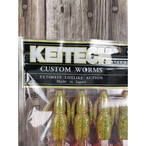 Силикон Keitech Crazy Flapper 3.6" (7 шт/уп), цвет: ea#18 mystic lime chart, Длина силикона: 3.6" (9.1 см), Расцветка силикона: EA#18 Mystic Lime Chart, фото , изображение 3