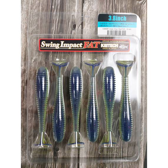 Силікон Keitech Swing Impact FAT 3.8" (6 шт/уп),, колір: ea#20 violet chart red fl, Довжина силікону: 3.8" (9.7 см), Колір силікону: EA#20 Violet Chart Red Fl, фото , изображение 3