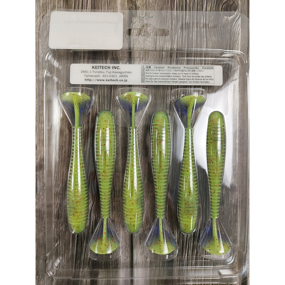 Силікон Keitech Swing Impact FAT 3.8" (6 шт/уп),, колір: ea#20 violet chart red fl, Довжина силікону: 3.8" (9.7 см), Колір силікону: EA#20 Violet Chart Red Fl, фото , изображение 4