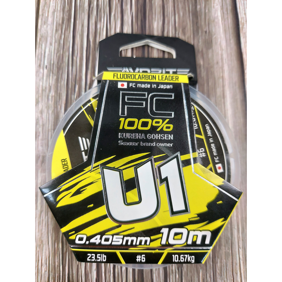 Флюорокарбон Favorite U1 FC 10m #6.0/0.405mm 23.5lb/10.67kg (Made in Japan), Діаметр: 0.40mm, Розмотування: 10m, фото , изображение 4