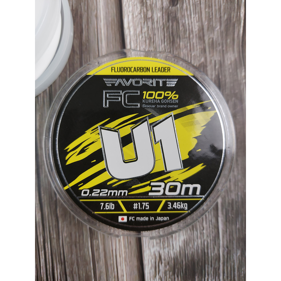 Флюорокарбон Favorite U1 FC 30m #1.75/0.22mm 7.6lb/3.46kg (Made in Japan), Діаметр: 0.22mm, Розмотування: 30m, фото , изображение 6
