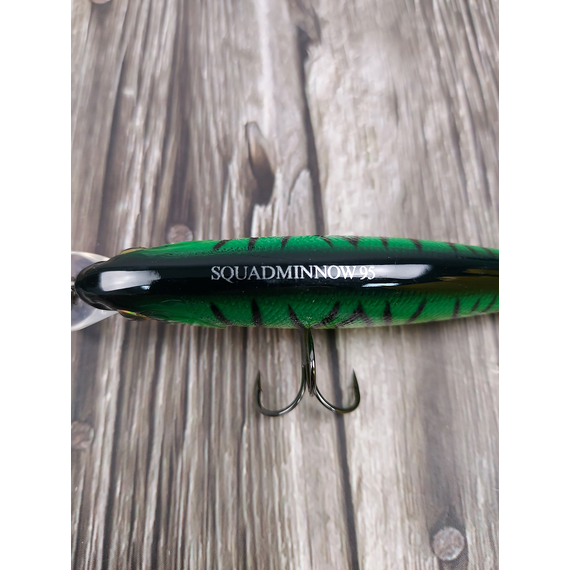 Воблер Jackall Squad Minnow 95SP 95mm 14.0g Hot Tiger, Размер/Вес: 95мм/14г, Цвет воблера: Hot Tiger, фото , изображение 4