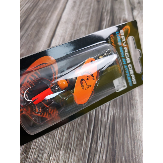 Блешня Savage Gear Caviar Spinner #2 6g 06-Flou Orange, Вага блешні: 6g, Колір блешні: Fluo Orange, фото , изображение 3