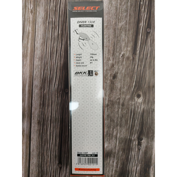 Воблер Select Diver 130F 130mm 24.0g #12 (max 8.0m), Размер/Вес: 130mm/24g, Цвет воблера: col.12, фото , изображение 5