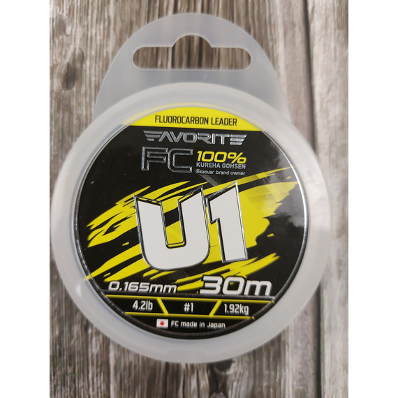 Флюорокарбон Favorite U1 FC 30m #1.0/0.165mm 4.2lb/1.92kg (Made in Japan), Діаметр: 0.16mm, Розмотування: 30m, фото , изображение 5