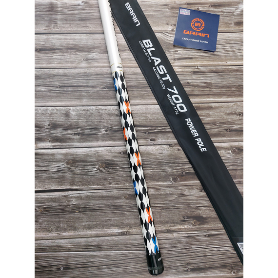 Махове вудлище Brain Blast Pole 7m, факт. довжина - 6,3м., 388гр. (телескопічне, без кілець) + чохол, Довжина: 7m, Тип вудлища: без кілець (махове), фото , изображение 7