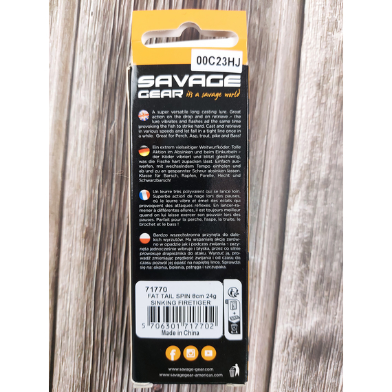 Тейл-спінер Savage Gear Fat Tail Spin 80mm 24.0g Firetiger, фото , изображение 3