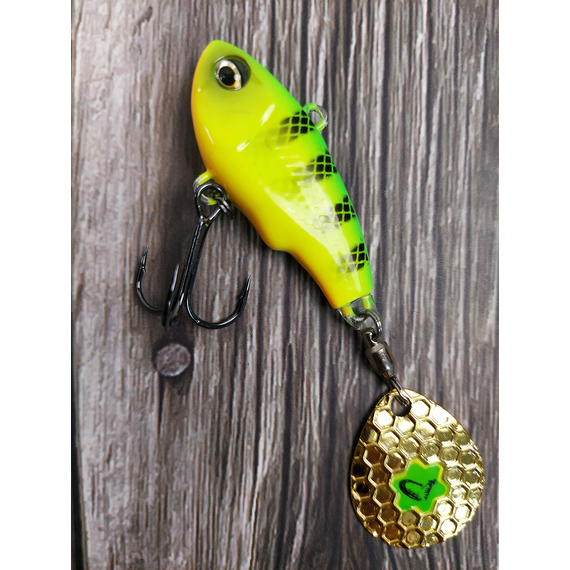 Тейл-спінер Savage Gear Fat Tail Spin 80mm 24.0g Firetiger, фото , изображение 4