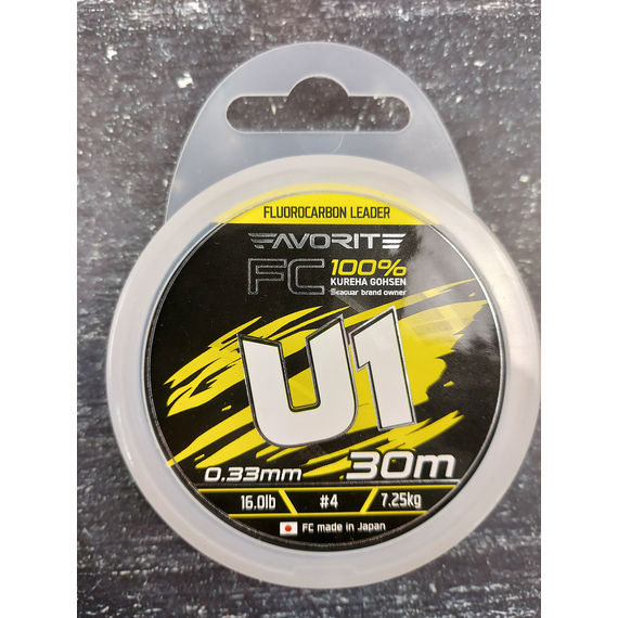 Флюорокарбон Favorite U1 FC 30m #4.0/0.33mm 16.0lb/7.25kg, Диаметр: 0.33mm, Размотка: 30m, фото , изображение 4