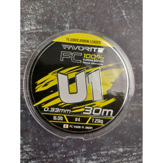 Флюорокарбон Favorite U1 FC 30m #4.0/0.33mm 16.0lb/7.25kg, Диаметр: 0.33mm, Размотка: 30m, фото , изображение 6
