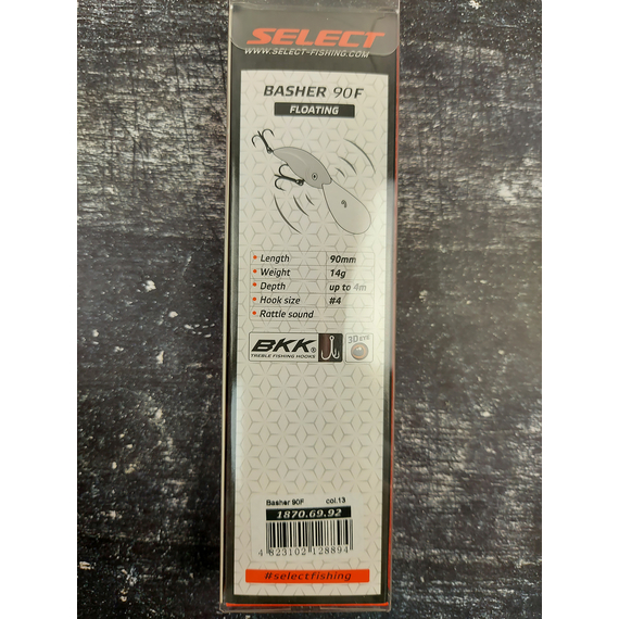 Воблер Select Basher 90F 90mm 14.0g #13 (max 4.0m), Размер/Вес: 90mm/14g, Цвет воблера: col.13, фото , изображение 3
