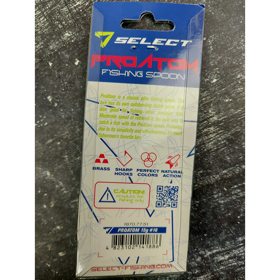 Блешня Select ProAtom 15.0g 65mm #16, Вага блешні: 15г, Колір блешні: 16, фото , изображение 4