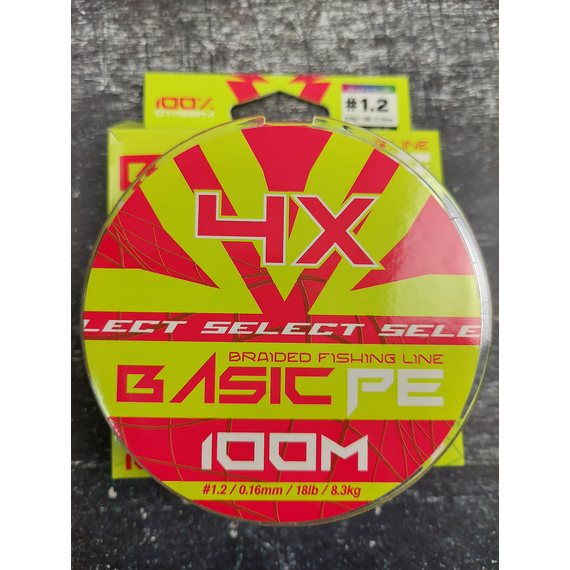 Шнур Select Basic PE 100m (разноцветный) 0.16mm 18lb/8.3kg, Диаметр: 0.16mm, Размотка: 100m, Выберите цвет: мультиколор, фото , изображение 3