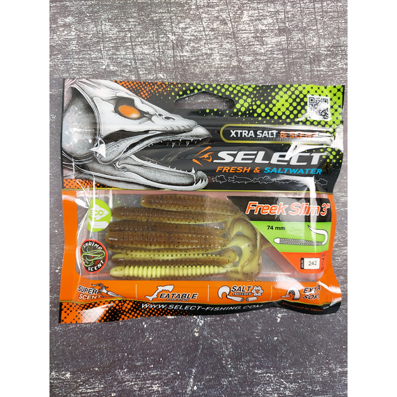 Силикон Select Freek Slim 3" #242 (7 шт/уп), Длина силикона: 3" (7.62 см), Расцветка силикона: 242, фото , изображение 3