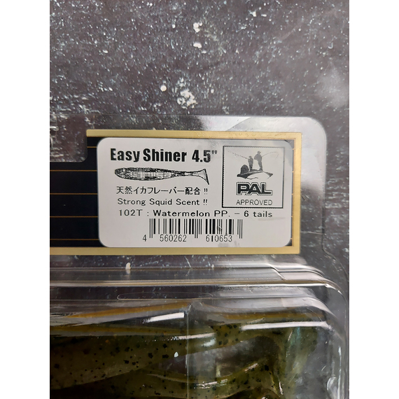 Силикон Keitech Easy Shiner 4.5" (6 шт/упак) ц:102 watermelon pp., Длина силикона: 4.5" (11.4 см), Расцветка силикона: 102 Watermelon PP., фото , изображение 5