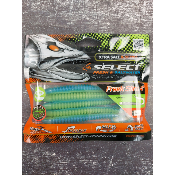 Силікон Select Freek Slim 4" col.245 (5 шт/пак), Довжина силікону: 4.0" (10.16 см), Колір силікону: 245, фото , изображение 3