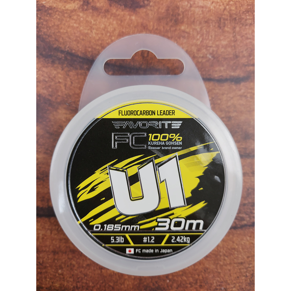 Флюорокарбон Favorite U1 FC 30m #1.2/0.185mm 5.3lb/2.42kg, Диаметр: 0.18mm, Размотка: 30m, фото , изображение 5